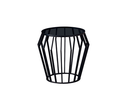 Velador Ciros negro mate con cristal smoke de Schuller, moderno y elegante para salón o mesa auxiliar.