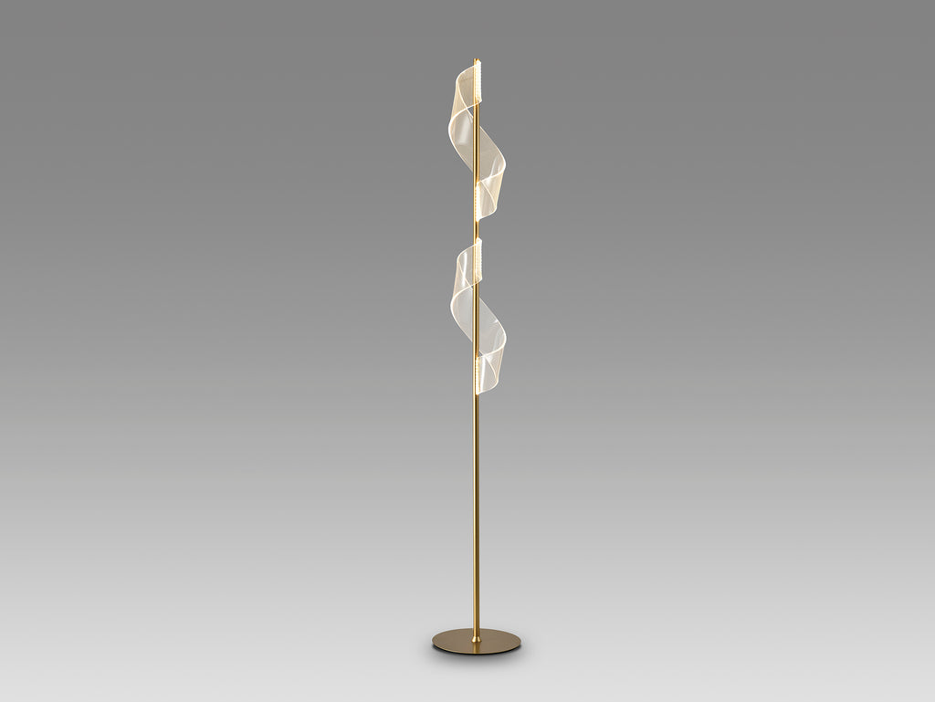 Lámpara de pie VELAS oro mate de diseño moderno para salón | Schuller 351126