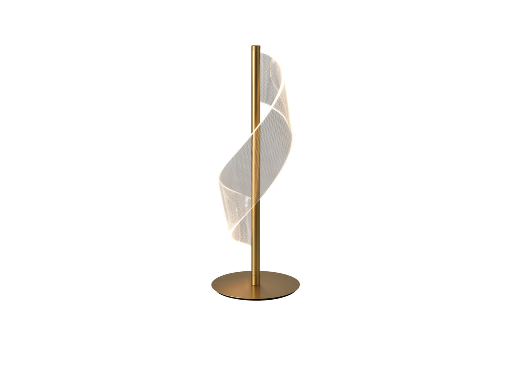 Lámpara de sobremesa Velas oro mate (Schuller 351287) para dormitorio o salón: diseño moderno con iluminación LED y acabado en metal dorado.