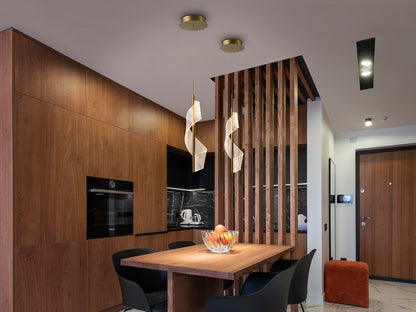 Lámpara colgante Velas 1 luz oro mate para comedor o salón, diseño moderno con LED integrado. Fabricada en metal y aluminio por Schuller.