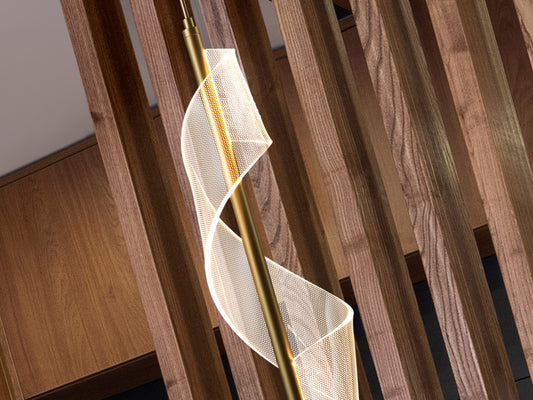 Lámpara colgante Velas 1 luz oro mate para comedor o salón, diseño moderno con LED integrado. Fabricada en metal y aluminio por Schuller.