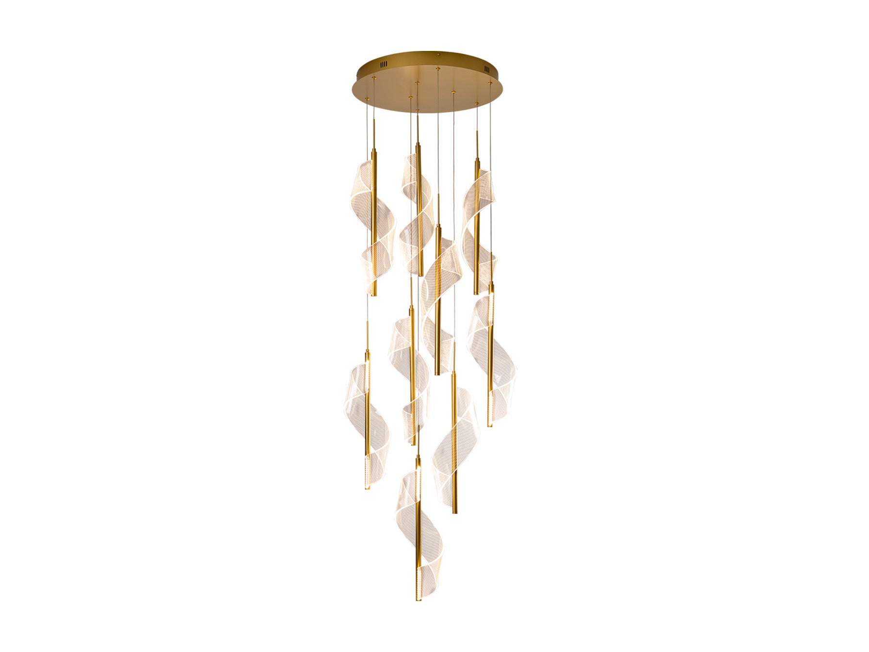 Lámpara de techo Velas oro mate de Schuller en salón moderno, diseño con metacrilato y aluminio, dimmable, colección de lujo contemporáneo | 351492