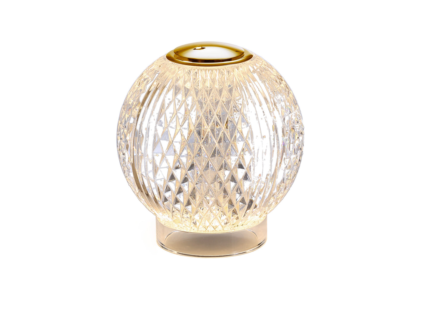 Lámpara de sobremesa Austral 1L oro transparente Schuller, diseño moderno con LED, ideal para salón.