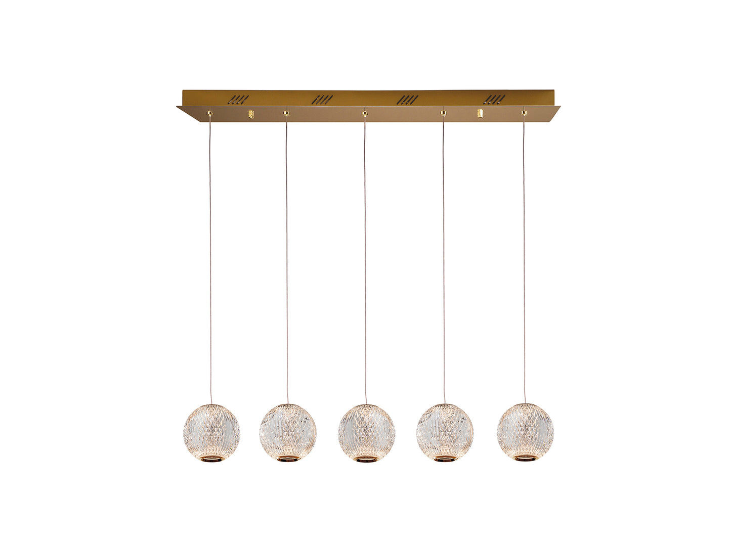 Lámpara de techo Austral oro con 5 luces LED, diseño moderno y elegante de Schuller, ideal para comedor, salón y espacios glam.