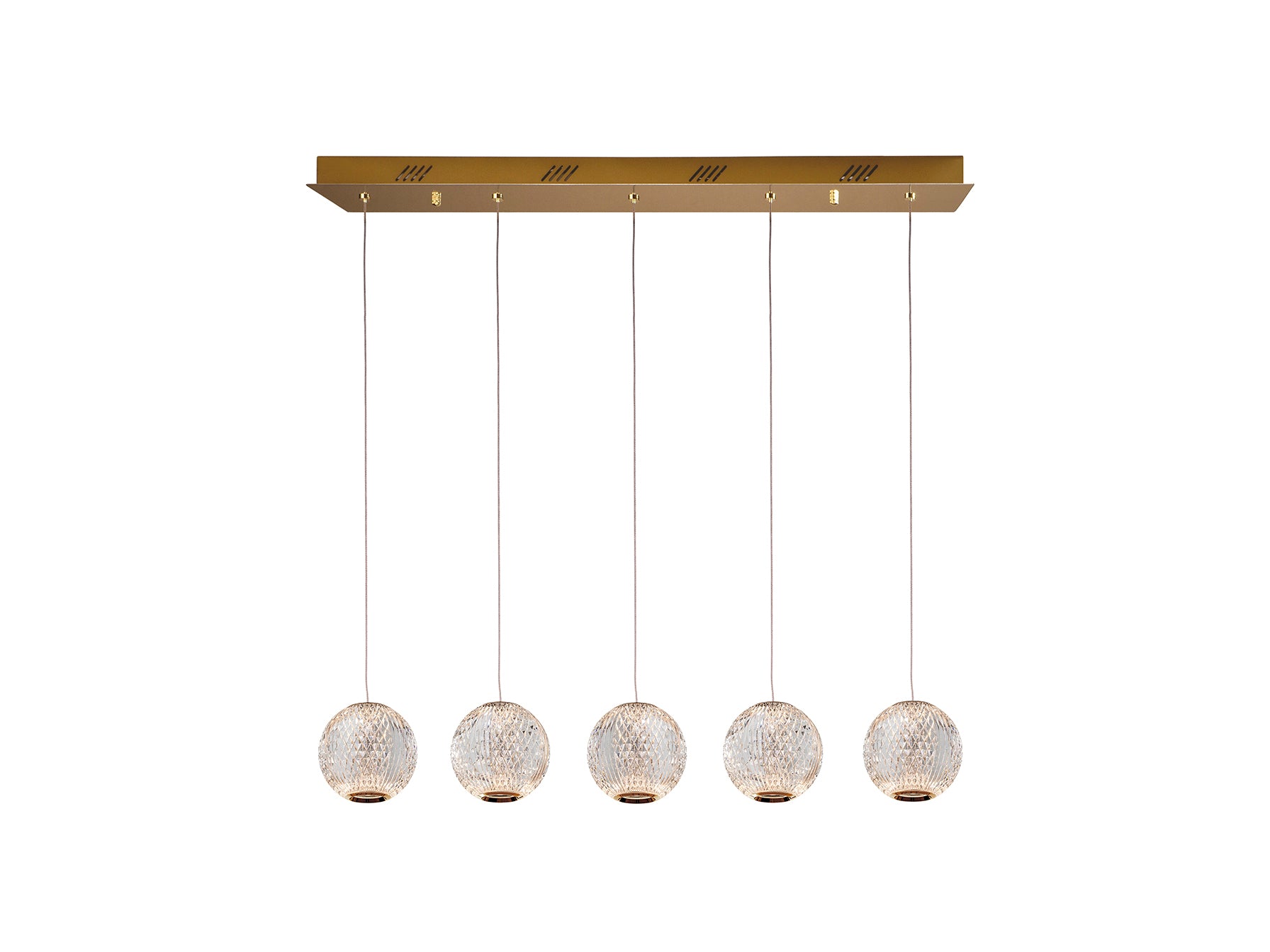 Lámpara de techo Austral oro con 5 luces LED, diseño moderno y elegante de Schuller, ideal para comedor, salón y espacios glam.