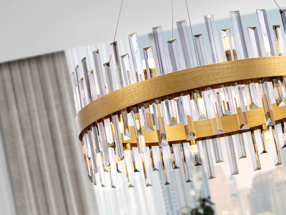 Lámpara de techo Grace 18L oro de Schuller en comedor contemporáneo de cristal: diseño de lujo y colgante para salón (364751).