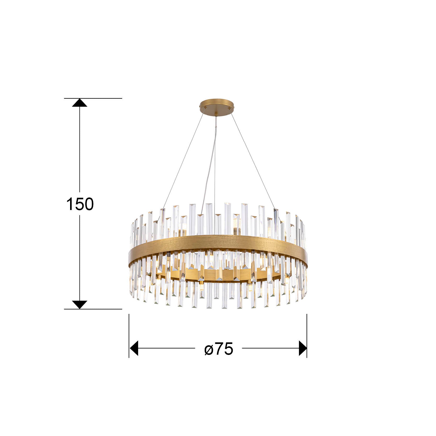 Lámpara de techo GRACE 18L oro de Schuller en comedor contemporáneo con detalles de cristal, ideal para salones de lujo. Modelo 364751.