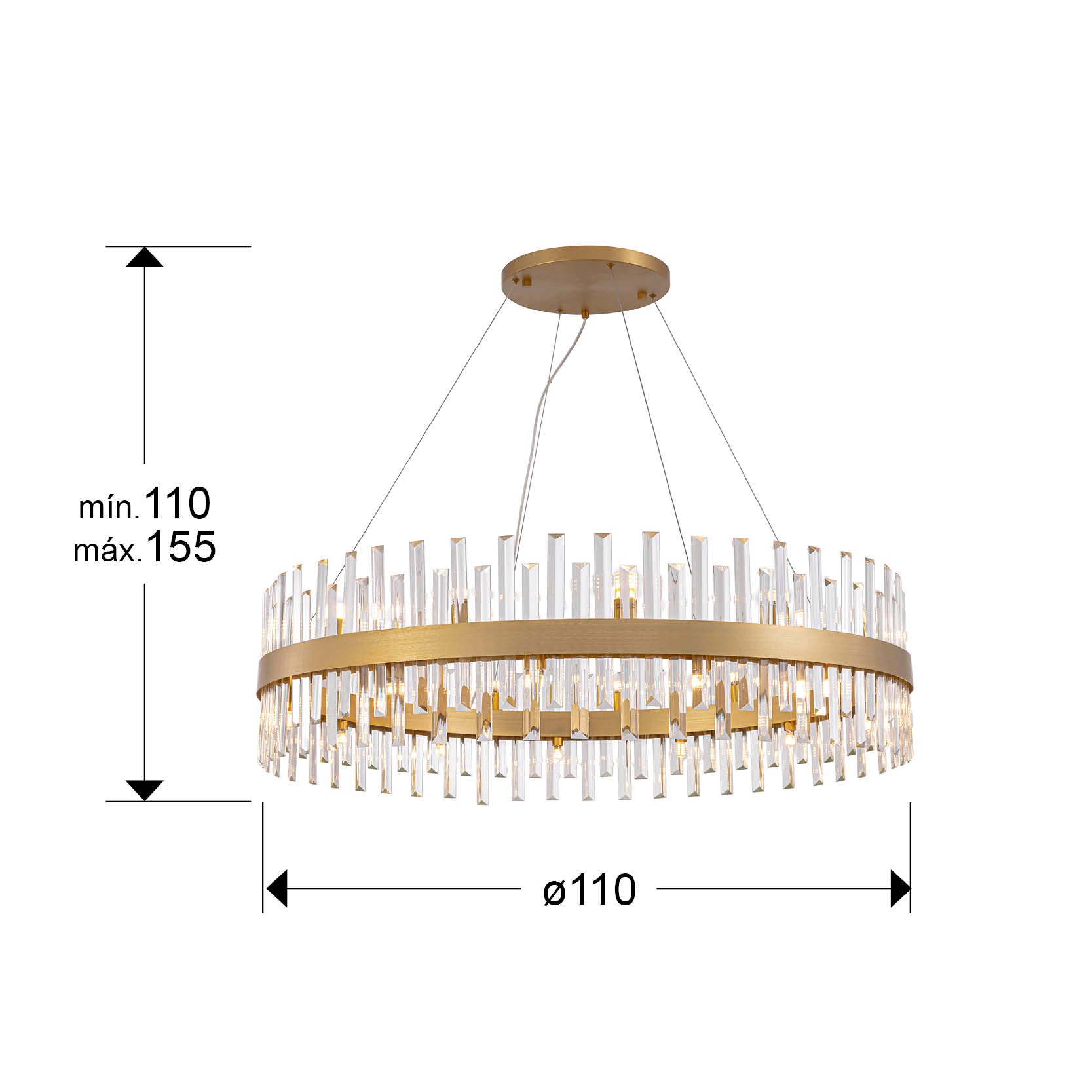 Lámpara de techo Grace 26 luces oro de Schuller (364928) - Diseño moderno con cristal transparente y metal dorado - Iluminación glam para el hogar.
