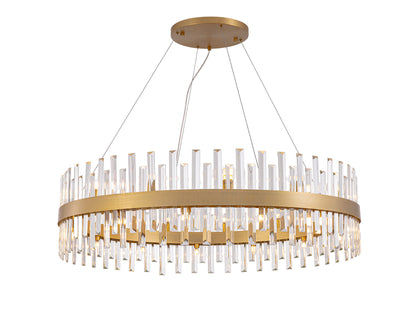Lámpara de techo Grace 26 luces oro con detalles de cristal transparente, colgante moderno de la colección Grace de Schuller, ideal para decoración glam.