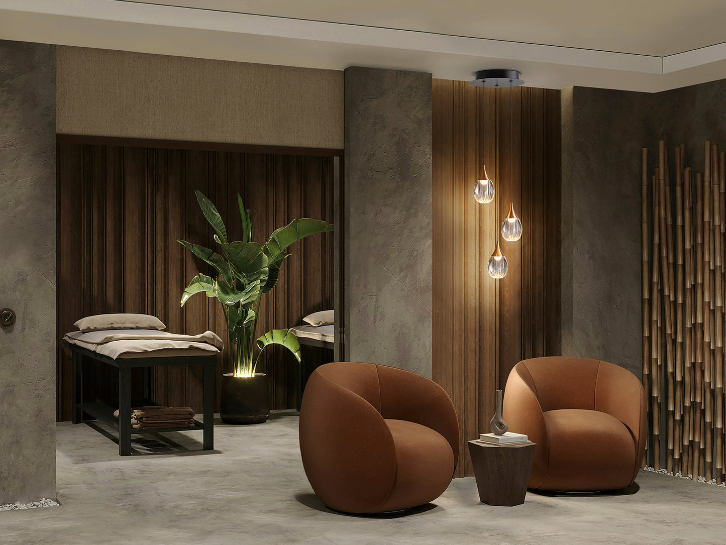 Lámpara de techo Corina 3L negro cobre de Schuller (403658) con estilo industrial y moderno, fabricada en metal, acrílico y cobre, con tecnología LED.