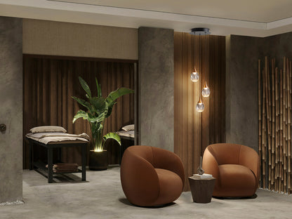 Lámpara de techo Corina 3L negro cobre de Schuller (403658) con estilo industrial y moderno, fabricada en metal, acrílico y cobre, con tecnología LED.