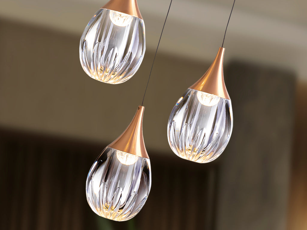 Lámpara de techo Corina 3L negro cobre de Schuller (403658) con LEDs, estilo industrial y moderno, fabricada en metal, acrílico y cobre.