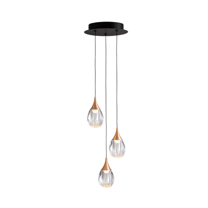 Lámpara de techo Corina 3L negro cobre Schuller, diseño moderno e industrial con detalles en cobre, iluminación LED y estructura metálica.