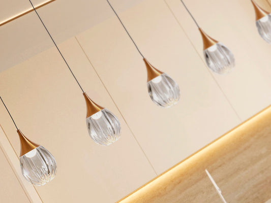 Lámpara de techo Corina 5L negro y cobre de Schuller, diseño industrial moderno para salón, con LED regulable.