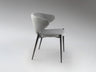 Silla ALIZE Gris Claro de Schuller en comedor moderno de estilo industrial con estructura de metal negro y tapizado textil.