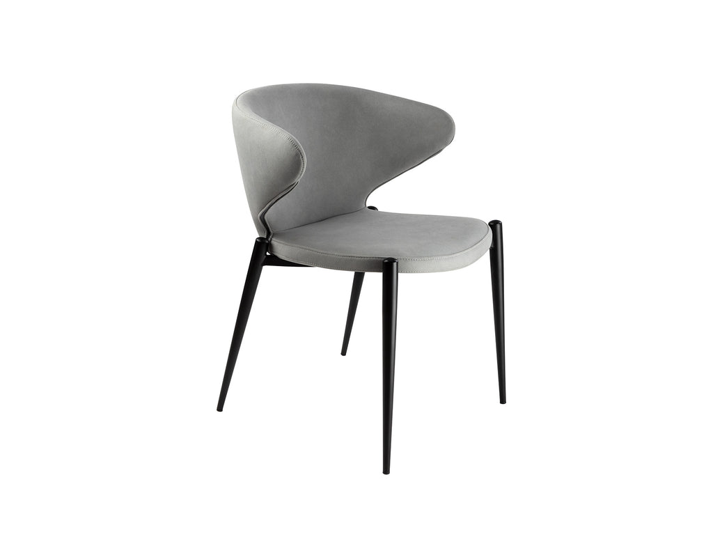 Silla ALIZE Gris Claro Schuller, diseño industrial moderno, metal negro y textil, ideal para comedor.