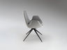 Silla giratoria Zuna gris claro Schuller, diseño moderno con estructura de metal negro mate y tapizado textil, ideal para comedor y oficina.