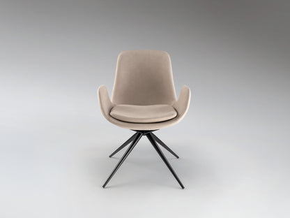 Silla giratoria Zuna beis y negro de Schuller en un comedor moderno, con estructura de metal y diseño elegante para oficina (408943)