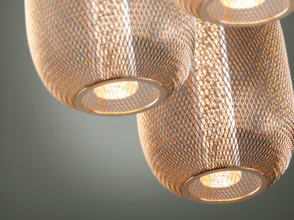 Lámpara de techo Micrón 3 luces cromo oro para comedor o salón, moderna y regulable. LED y acrílico de Schuller (413626).