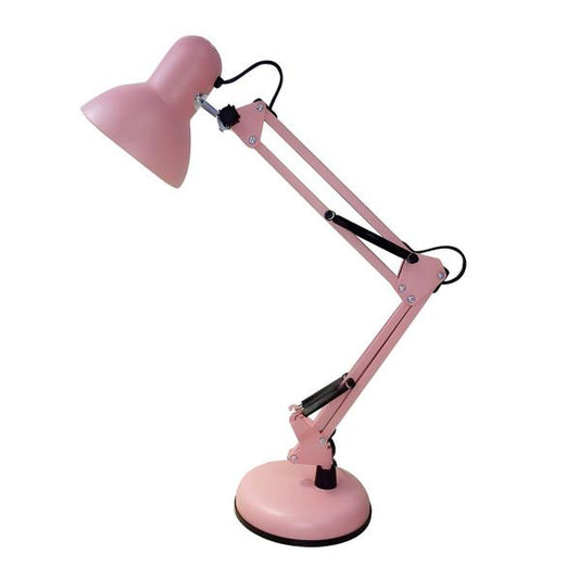 Flexo articulado rosa VIAR de Fabrilamp, lámpara de escritorio metálica para iluminación interior doméstica.