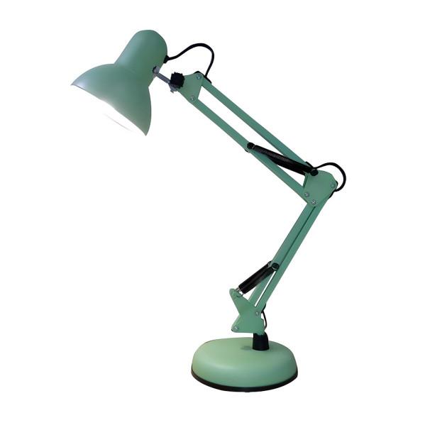 Flexo articulado verde VIAR de Fabrilamp, lámpara de escritorio metálica para iluminación interior y lectura.