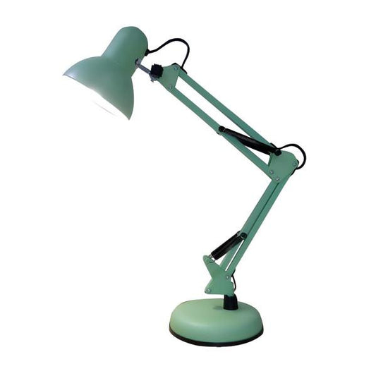 Flexo articulado verde VIAR de Fabrilamp, lámpara de escritorio metálica para iluminación interior y lectura.
