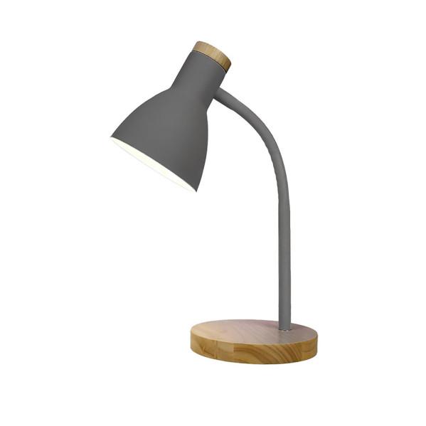 Flexo Epiro gris y haya de Fabrilamp para escritorio y estudio, iluminación doméstica.