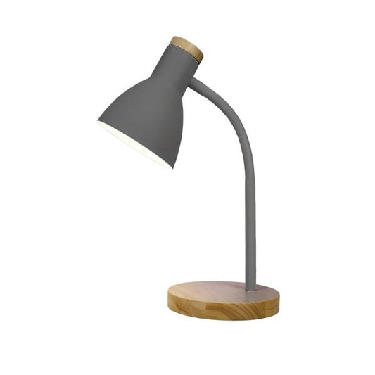 Flexo Epiro gris y haya de Fabrilamp para escritorio y estudio, iluminación doméstica.