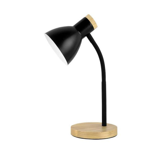 Flexo Epiro Negro Haya de Fabrilamp para escritorio y estudio doméstico.