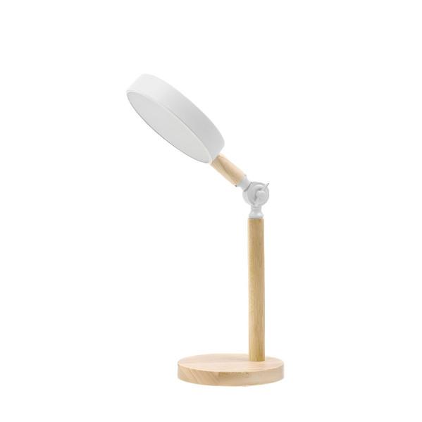 Flexo LED Pontica Blanco Haya 15W Fabrilamp para escritorio y estudio iluminación doméstica.