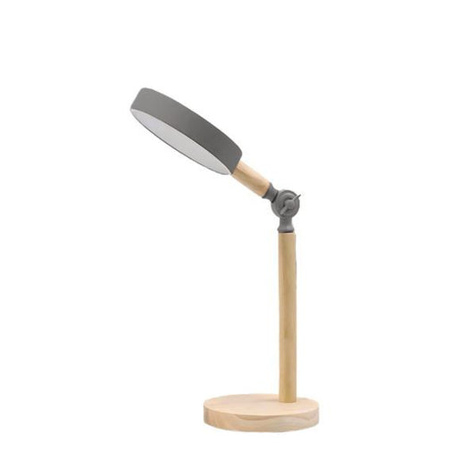 Flexo LED Pontica en gris y haya de Fabrilamp para iluminación moderna de escritorio y estudio.