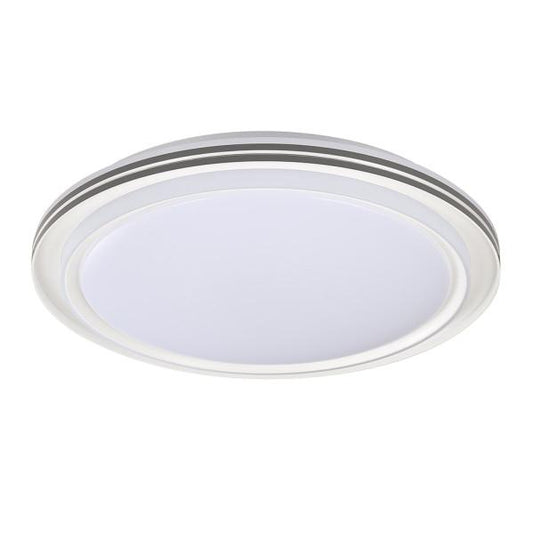 Plafón LED Yunke 72W en blanco y gris de Fabrilamp, iluminación moderna para dormitorio y salón.