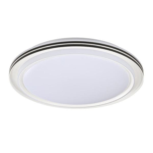 Plafón LED Yunke 72W blanco y negro Fabrilamp, diseño moderno regulable para dormitorio y salón.