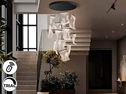 Lámpara de techo VELOS 13L negra de metal y metacrilato con tecnología LED, dimable, ideal para salones modernos. Marca Schuller.