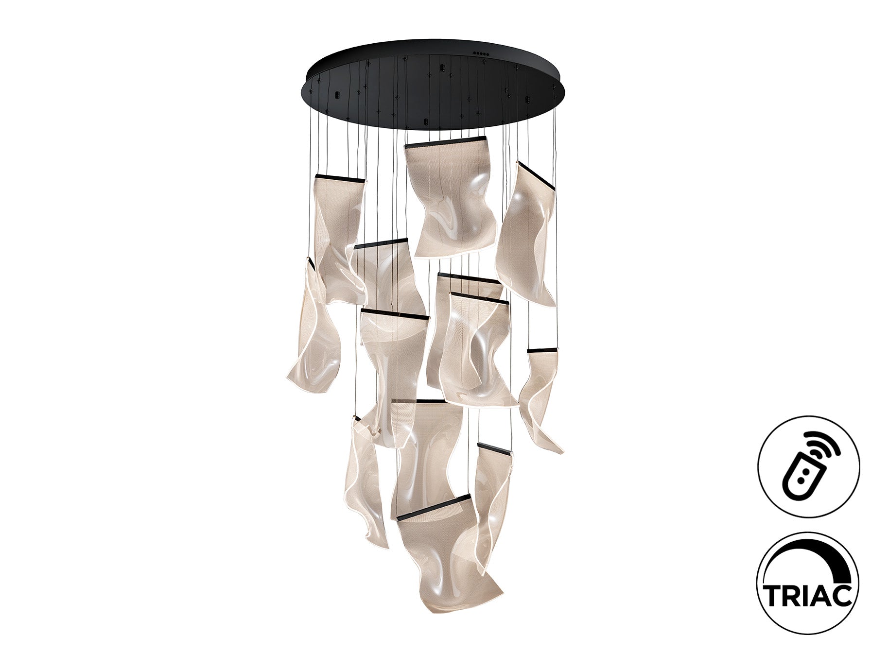 Lámpara de techo VELOS 13L negro para salón - LED dimable, diseño moderno de Schuller con metal y metacrilato.