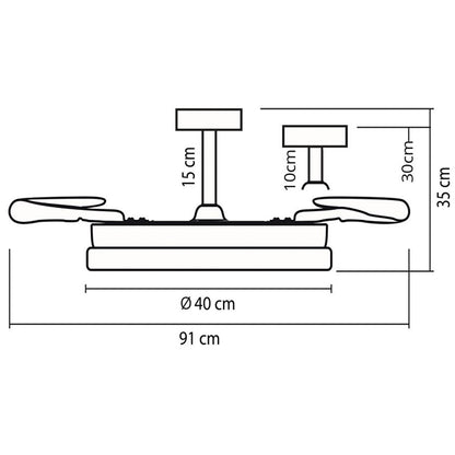 Ventilador de techo con luz LED BELAIR y 6 velocidades ajustables para tu confort