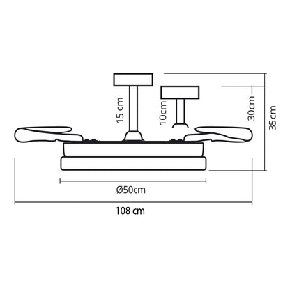 Ventilador de techo LED con 6480 lúmenes, ideal para salón o dormitorio