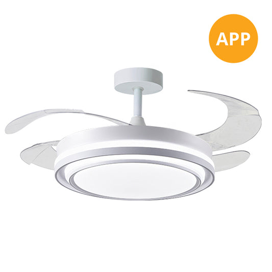 Ventilador de Techo con Luz BYBLOS 108 cm Aspas Retráctiles Blanco Interlusa - vista principal | Interlusa