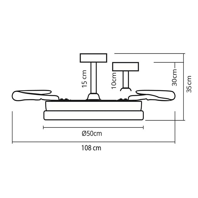 Ventilador de techo con luz LED 6480 lúmenes y motor DC silencioso
