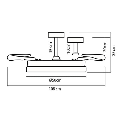 Ventilador de techo con luz LED 6480 lúmenes y motor DC silencioso