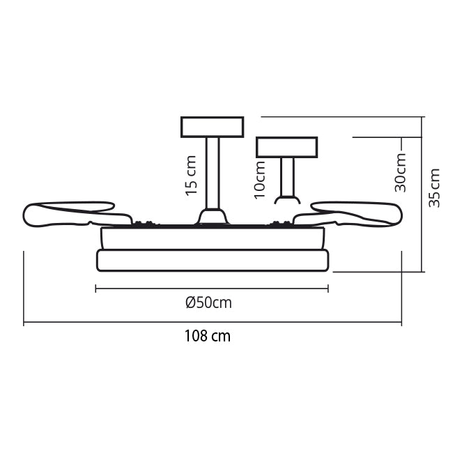 Ventilador de techo con luz LED 6480 lúmenes