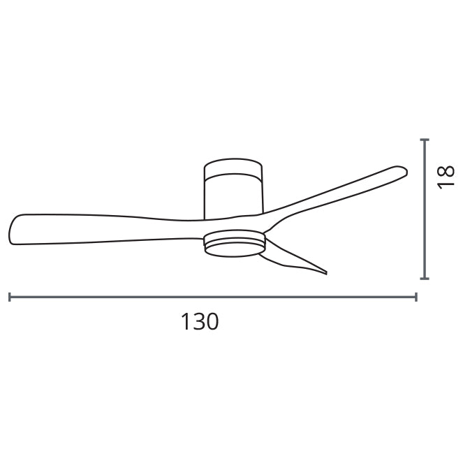 Detalles del Ventilador de Techo con Luz BELAIR Céfiro ON (Ref. V1021 BK/WO) de Interlusa: 130cm, Negro/Haya, 3 Aspas, Motor DC Silencioso, Luz LED 40W (3000K-4000K-6500K), mando a distancia, modo verano/invierno.
