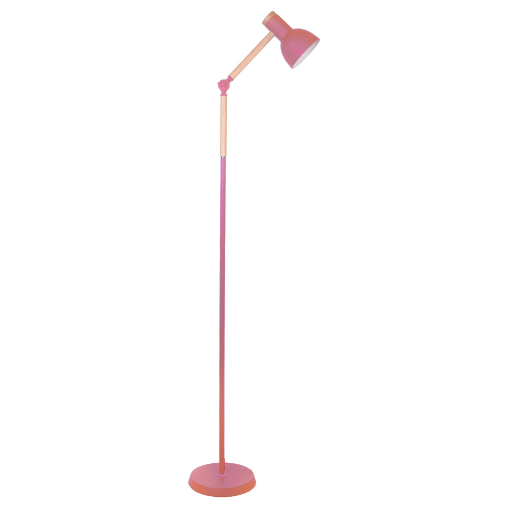 Lámpara de pie nórdica TEACHER BELAIR W-1200 rosa mate y madera natural