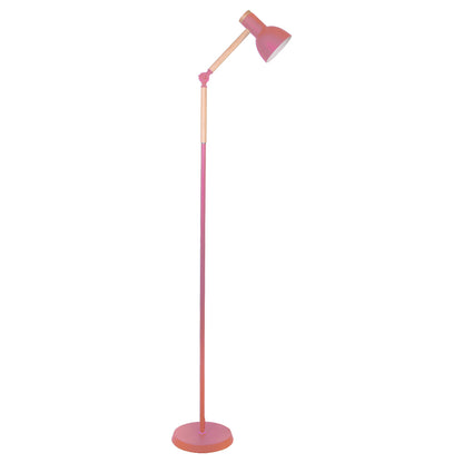 Lámpara de pie nórdica TEACHER BELAIR W-1200 rosa mate y madera natural