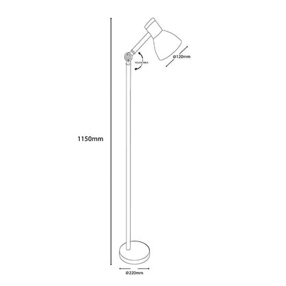 Lámpara de pie con altura de 150 cm para una iluminación equilibrada