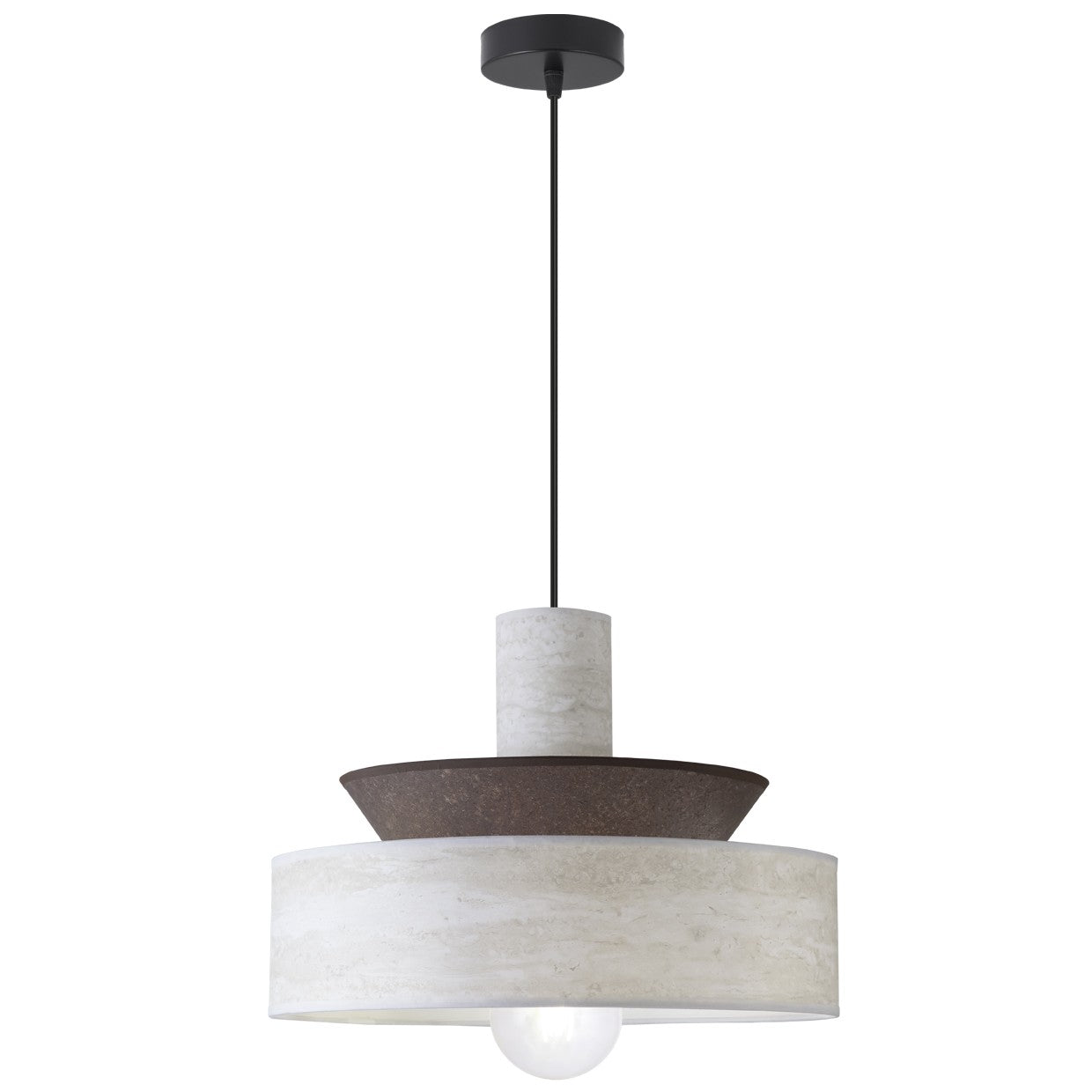 Colgante Mohana mármol óxido ALEMAR con pantallas en tela - Vista principal