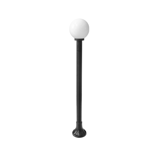 Farola de Exterior Abanto 130 cm Tulipa Esférica Negra Fabrilamp - vista principal | Fabrilamp / Abrila · Ref. 233640009