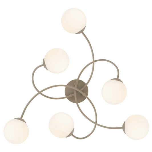 Plafon 6 luces Luna beige ALEMAR con cristal opal - Vista principal