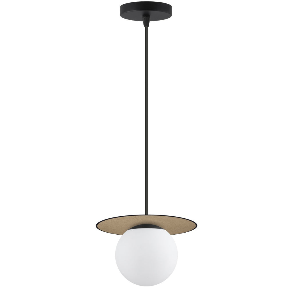 Lámpara colgante Astor rafia opal ALEMAR - Vista principal con diseño natural