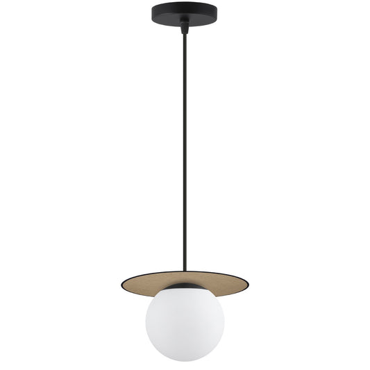 Lámpara colgante Astor rafia opal ALEMAR - Vista principal con diseño natural